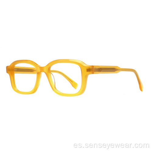 Marco de anteojos de acetato de diseño cuadrado de diseño vintage